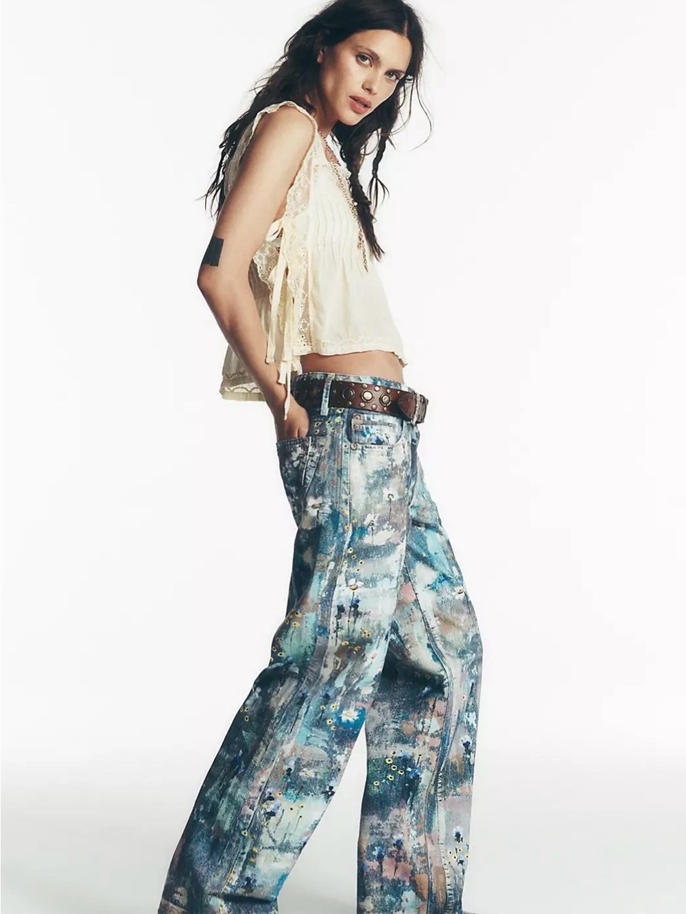 We The Free Painted Multi-Color Boyfriend Jeans - Picture 2 of 3